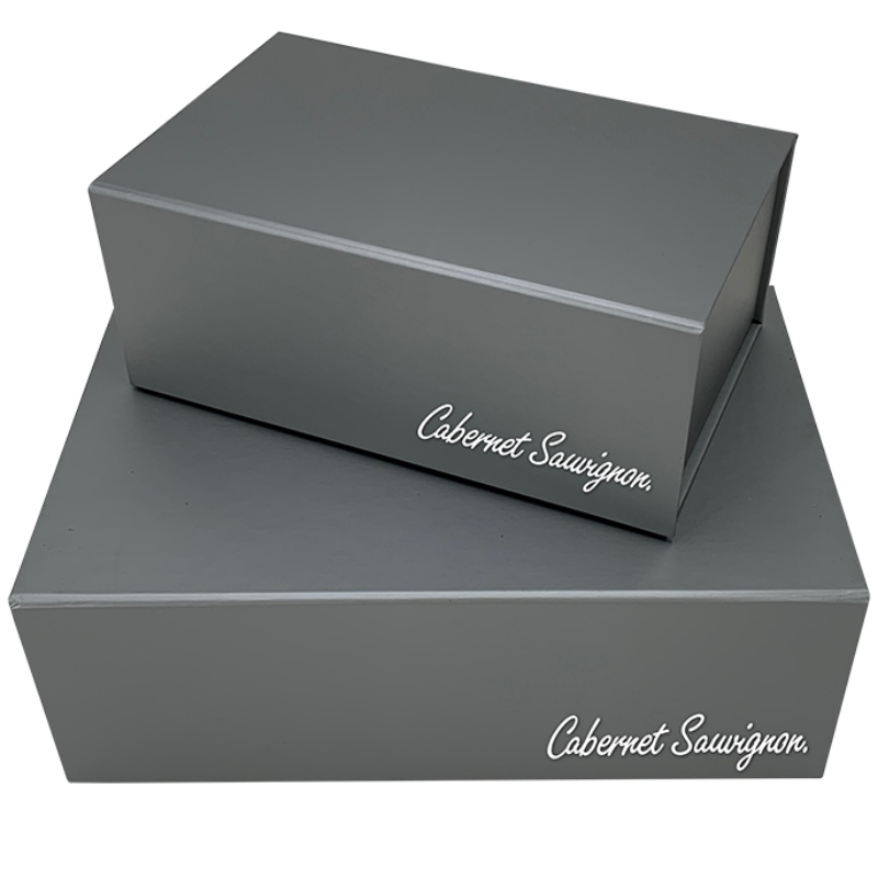 Cajas de descuento gris oscuro cajas de regalo personalizadas